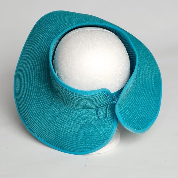 DISNEY'S CASTAWAY CAY Wide Brimmed Sun Hat SCALA TEAL HAT Pack away hat - Picture 7 of 8